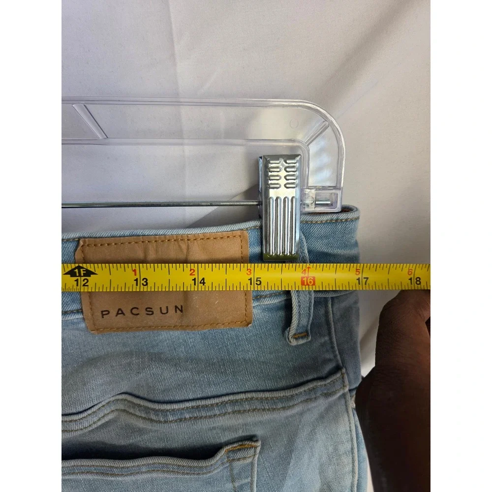 PacSun Stacked Skinny Jeans Mens  Light Wash Blue Denim Tapered Slim Fit
